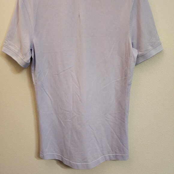 Lululemon Polo Shirt Purple Men M Golf Stretch Short Sleeve Cotton Blnd Sporty - Picture 13 of 14